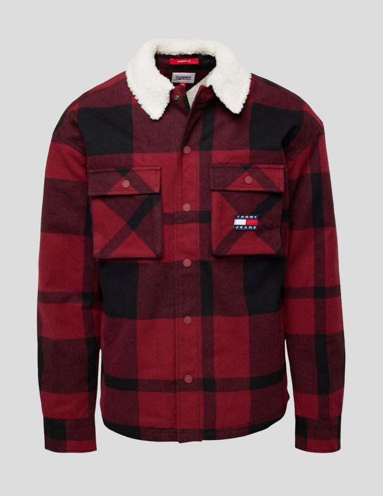 Camisa TOMMY JEANS check sherpa lin overshirt multi
